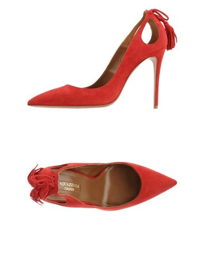 Shop Aquazzura Pump In Red