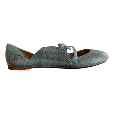 Pre-owned Maliparmi Leather Ballet Flats In Blue