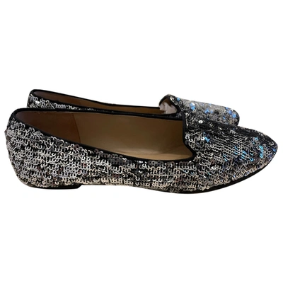 Pre-owned Dolce & Gabbana Glitter Ballet Flats In Silver