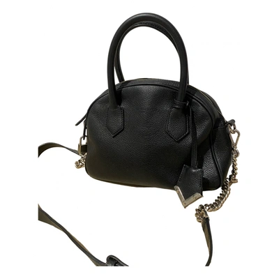 Pre-owned The Kooples Irina Leather Crossbody Bag In Black