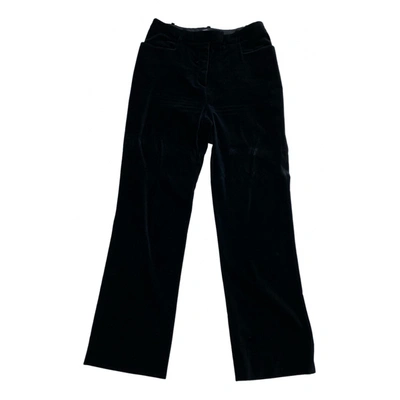 Pre-owned Philosophy Di Alberta Ferretti Velvet Straight Pants In Black