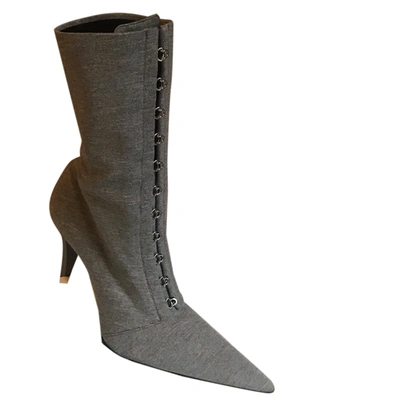Pre-owned Fenty Cloth Ankle Boots In Grey