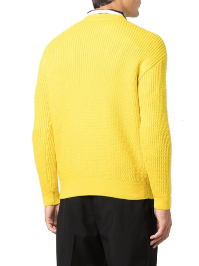 Shop Saint Laurent Men's Yellow Wool Sweater