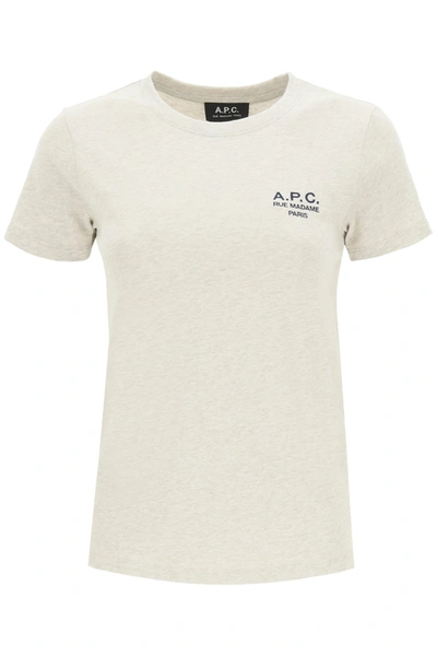 Shop Apc A.p.c. Denise Logo Embroidered Crewneck T In White