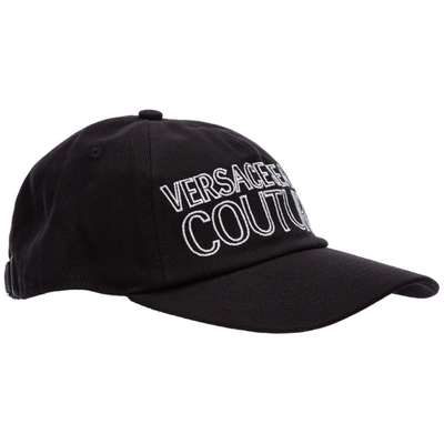 Shop Versace Jeans Couture Adjustable Men's Cotton Hat Baseball Cap In Black