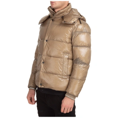 Shop Emporio Armani Men's Outerwear Down Jacket Blouson Hood In Beige