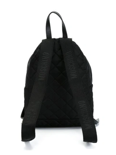 Shop Moschino Quilted Backpack - Black