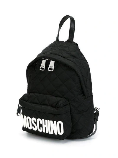 Shop Moschino Quilted Backpack - Black