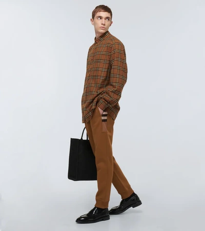 Shop Burberry Stephan Cotton-blend Sweatpants In Dark Birch Brown