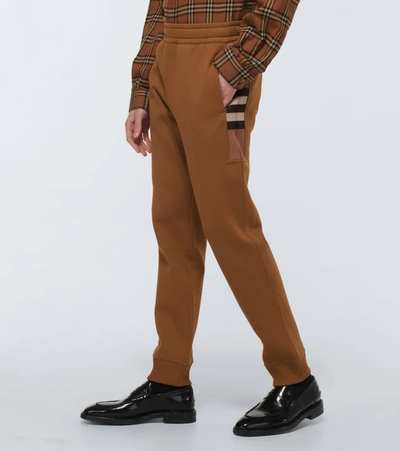 Shop Burberry Stephan Cotton-blend Sweatpants In Dark Birch Brown