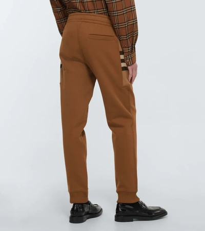 Shop Burberry Stephan Cotton-blend Sweatpants In Dark Birch Brown