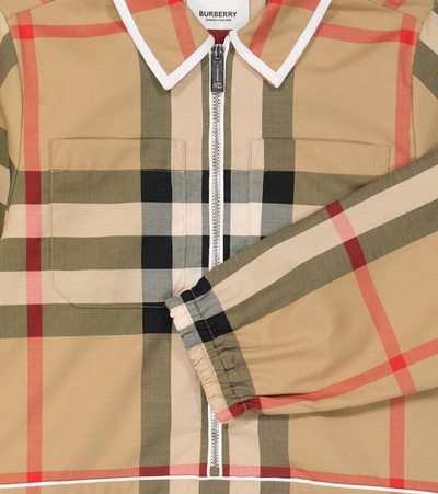 Shop Burberry Vintage Check Cotton-blend Shirt Dress In Archive Beige Ip Chk