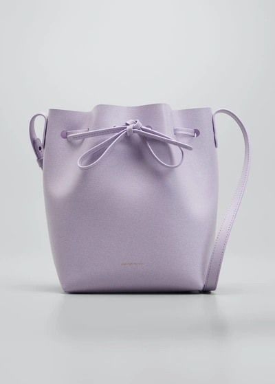 MANSUR GAVRIEL Saffiano Mini Bucket Bag Lavender | FASHIONPHILE