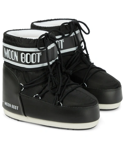 Moon Boot Classic Bicolor Lace-up Short Snow Boots In Black | ModeSens