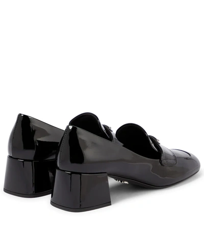 Prada 50mm Triangle-logo Patent Leather Loafers In Nero