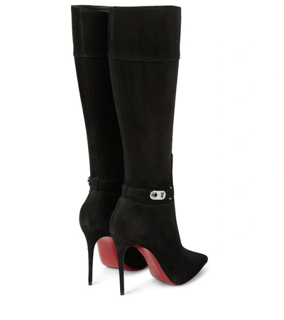 Shop Christian Louboutin Lock Kate Suede Boots In Black