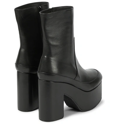 Shop Dries Van Noten Leather Platform Ankle Boots In Black