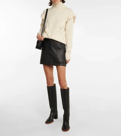 Shop Stouls Linette Leather Miniskirt In Noir