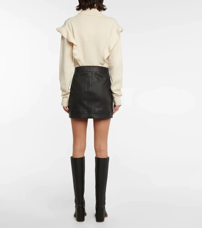 Shop Stouls Linette Leather Miniskirt In Noir