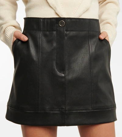 Shop Stouls Linette Leather Miniskirt In Noir