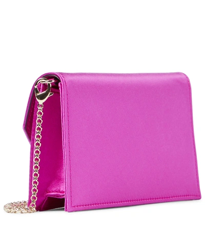 Christian Louboutin Loubi54 Satin Clutch In Lola/gold-crystal