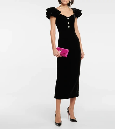 Christian Louboutin Loubi54 Satin Clutch In Lola/gold-crystal