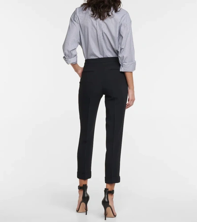 Shop Etro High-rise Slim Pants In Black