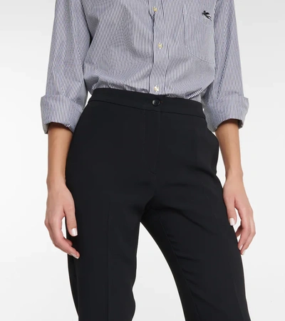 Shop Etro High-rise Slim Pants In Black