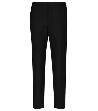 Shop Chloé High-rise Wool-blend Pants In Black
