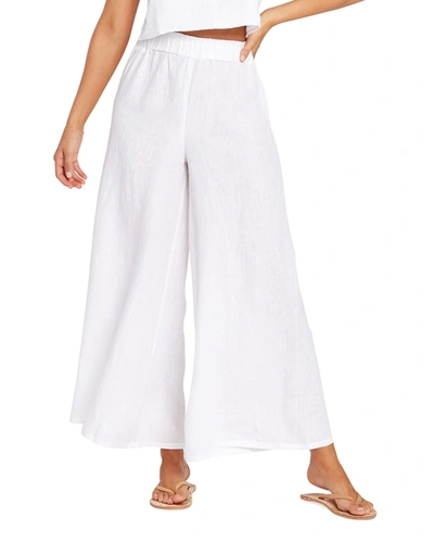 Shop Vitamin A Tallows Wide-leg Coverup Pants In Ecolinen White