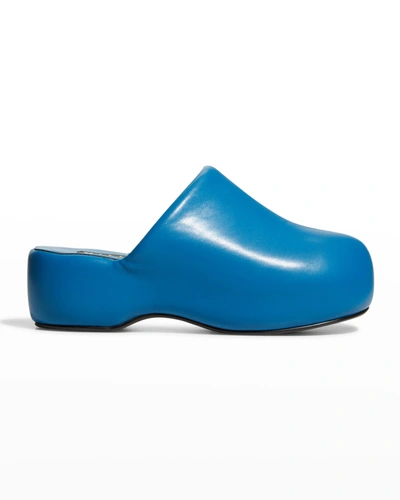 Shop Simon Miller Bubble Vegan Leather Slide Clogs In Blue