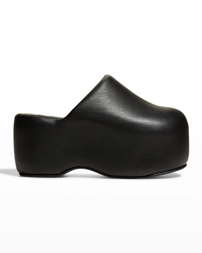 Shop Simon Miller Bubble Vegan Leather Slide Platform Clogs In Black