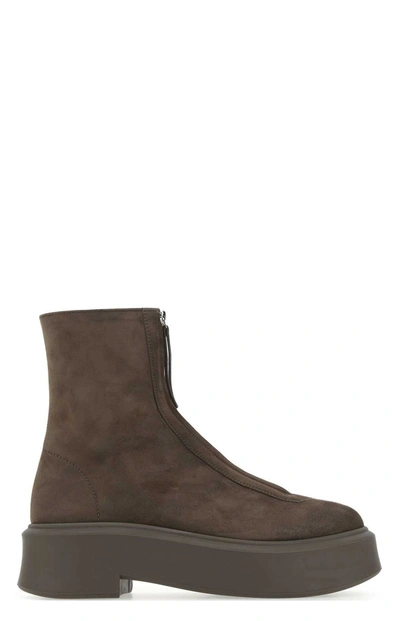 Shop The Row Front Zipper Boots In Brown