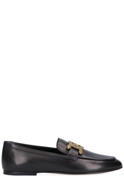 Shop Tod's Kate Logo Plaque Loafers In Black