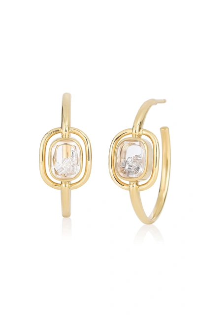 Shop Moritz Glik Elo Shaker 18k Yellow Gold Diamond Hoop Earrings