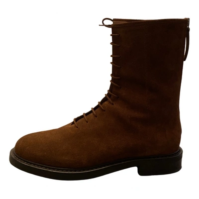 Pre-owned Legres Ankle Boots In Camel