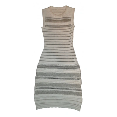 Pre-owned Alaïa Silk Mid-length Dress In White