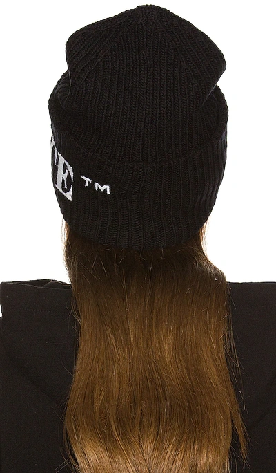 Shop Off-white Logo Ribbed Beanie In 黑色、白色