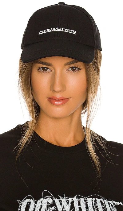 Shop Off-white Underlined Logo Baseball Cap In 黑色、白色