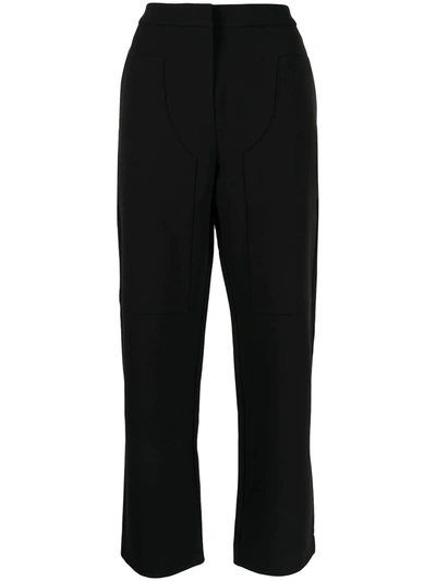 Shop Paris Georgia Slouchy Patch-pockets Tailored Trousers In Black