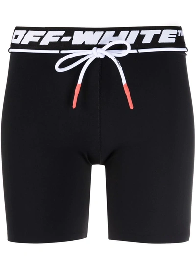 Shop Off-white Logo-waistband Running Shorts In Schwarz