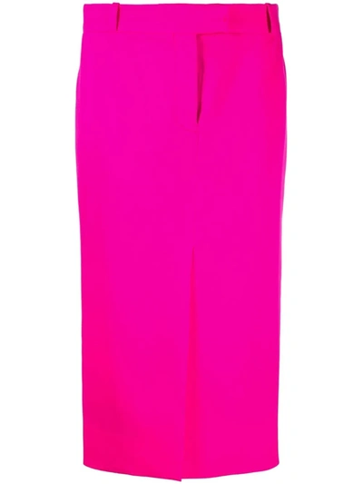Shop Attico Slit-detail Pencil Skirt In Rosa