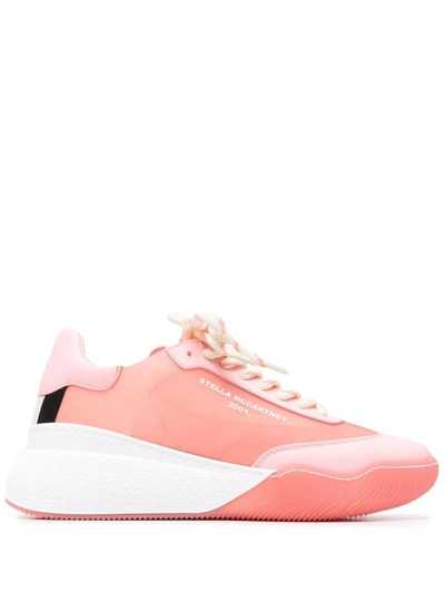 Shop Stella Mccartney Logo-print Lace-up Sneakers In Rosa
