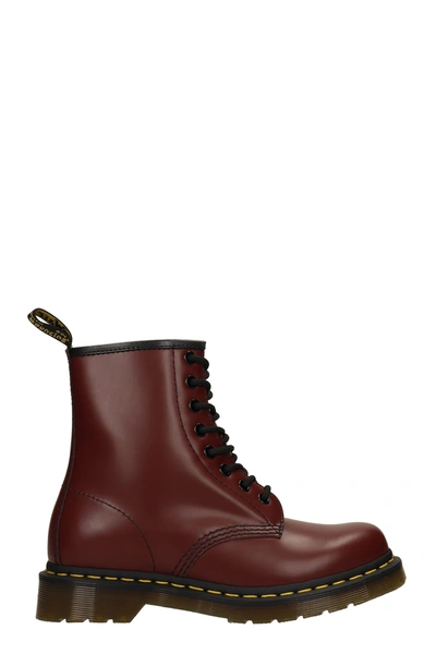 Shop Dr. Martens' Dr. Martens 1460 Smooth Combat Boots In Bordeaux Leather