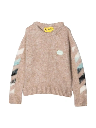 Shop Off-white Off Brushed Sweater In Beige Lig