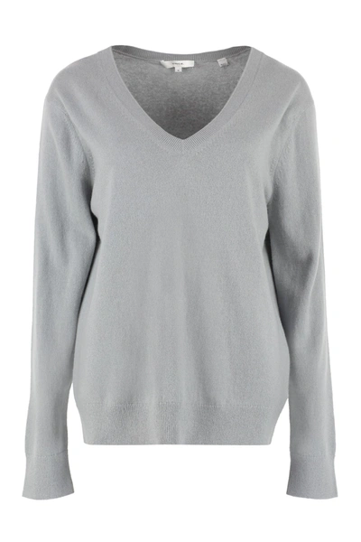 Shop Vince Cashmere V-neck Sweater In Grey