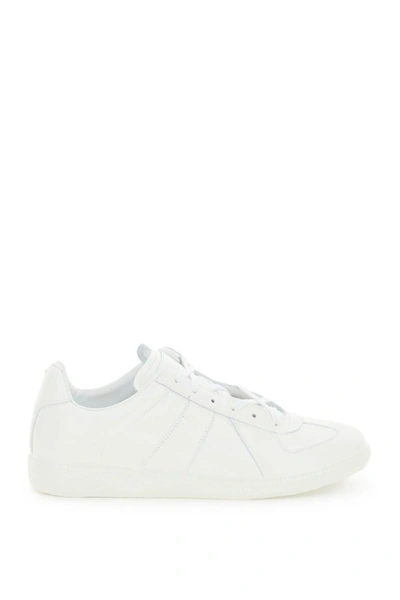 Shop Maison Margiela Replica Patent Sneakers In White (white)