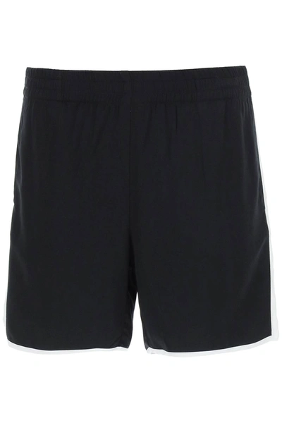 Shop Blue Sky Inn Shadow Jacquard Viscose Shorts In Black (pink)