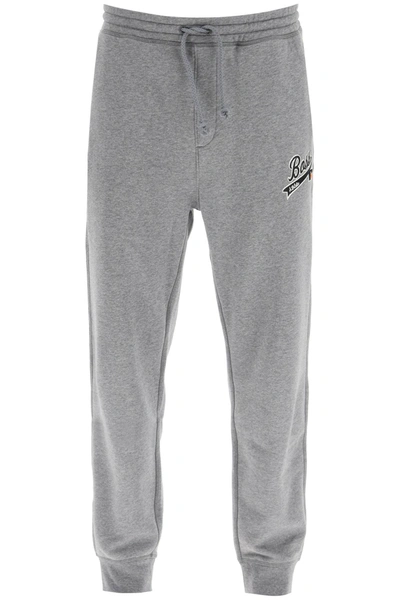 Shop Hugo Boss Boss X Russell Athletic Joggers In Medium Grey (grey)