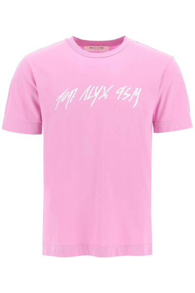 Shop Alyx Script Logo T-shirt In Pink (pink)